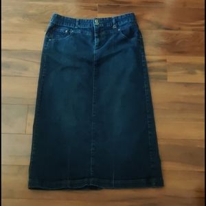 Long denim skirt